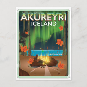 Carte Postale Affiche de voyage à Akureyri Islande