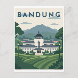 Carte Postale Affiche de voyage à Bandung Indonésie