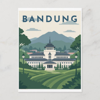 Carte Postale Affiche de voyage à Bandung Indonésie
