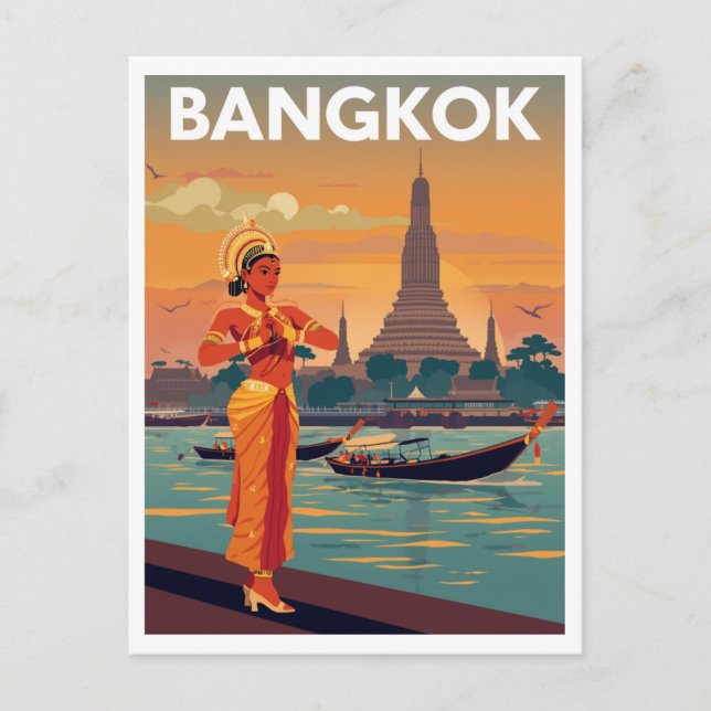 Carte Postale Affiche de voyage à Bangkok (Devant)