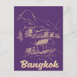 Carte Postale Affiche de voyage à Bangkok, Thaïlande