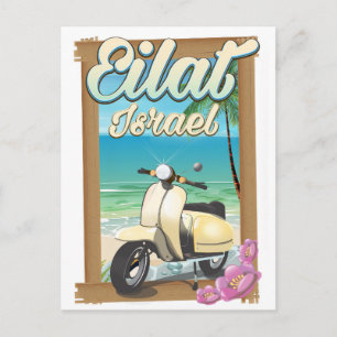 Carte Postale Affiche de voyage à Eilat Beach Israël scooter