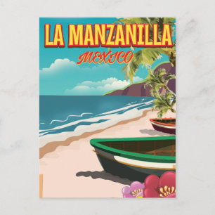 Carte Postale Affiche de voyage à La Manzanilla au Mexique
