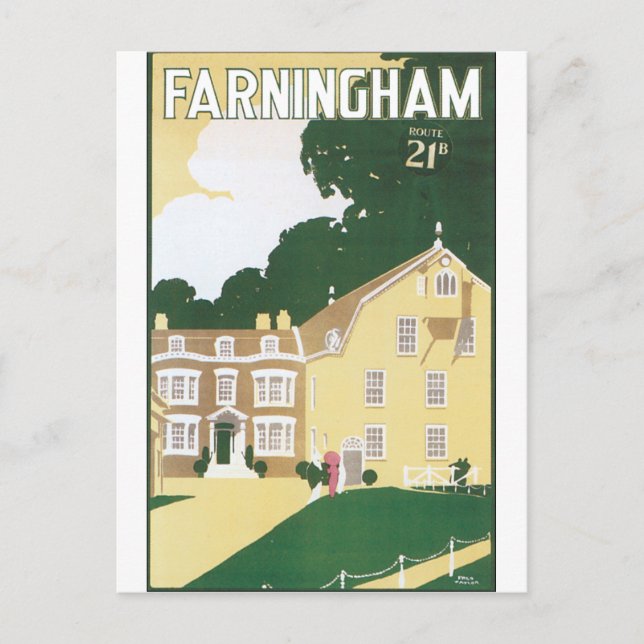 Carte Postale Affiche de voyage à l'ancienne pour Farningham (Devant)