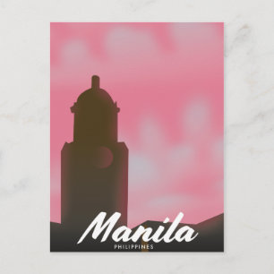 Carte Postale Affiche de voyage à Manille Philippines.
