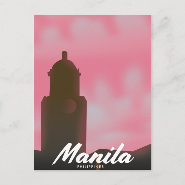 Carte Postale Affiche de voyage à Manille Philippines. (Devant)