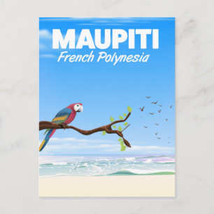 Carte Postale Affiche de voyage à Maupiti Polynésie française