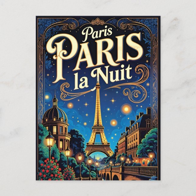 Carte Postale Affiche de voyage à Paris,  (Devant)