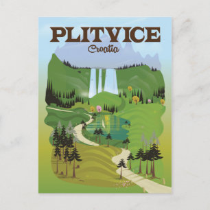 Carte Postale Affiche de voyage à Plitvice Croatie