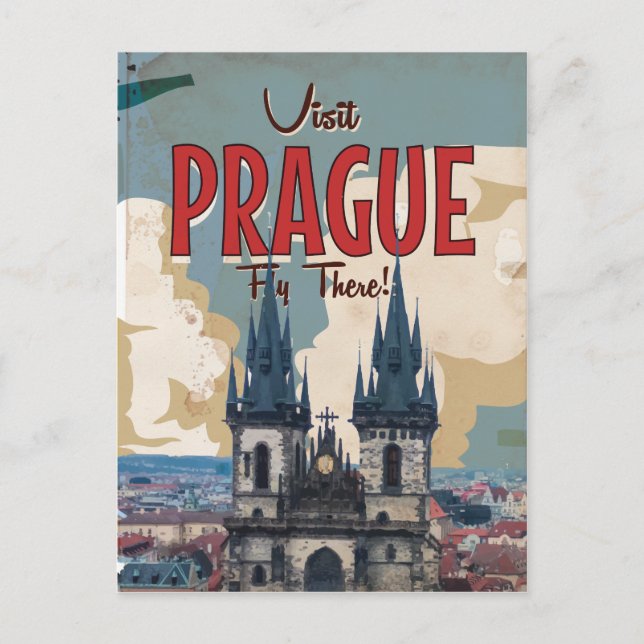 Carte Postale Affiche de voyage à Prague, République tchèque vin (Devant)