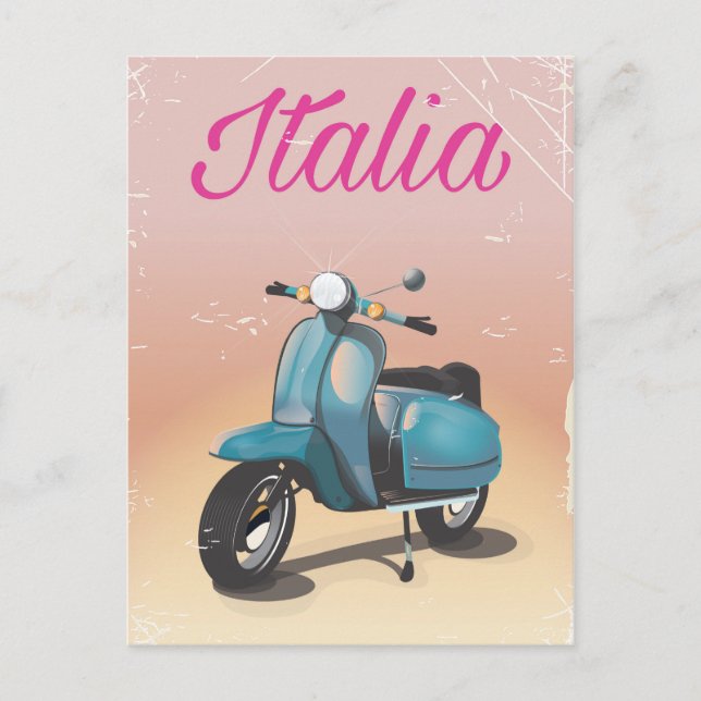 Carte Postale Affiche de voyage à scooter Italia (Devant)