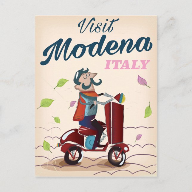 Carte Postale Affiche de voyage à scooter Modena Italie (Devant)
