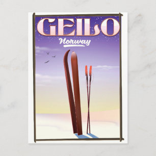 Carte Postale Affiche de voyage à ski à Geilo, Norvège