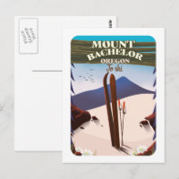 Affiche de voyage à ski Mount Bachelor Oregon