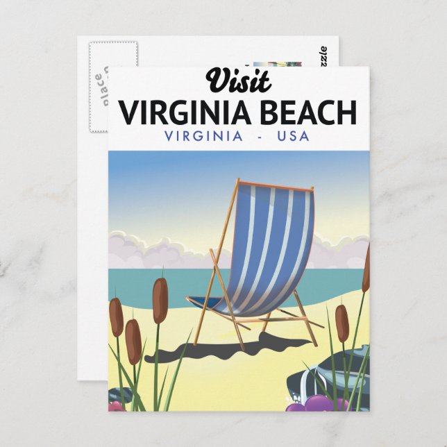 Carte Postale Affiche de voyage à Virginia Beach Virginie USA (Devant / Derrière)
