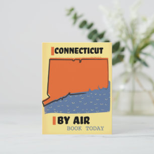 Carte Postale Affiche de voyage aérien du Connecticut