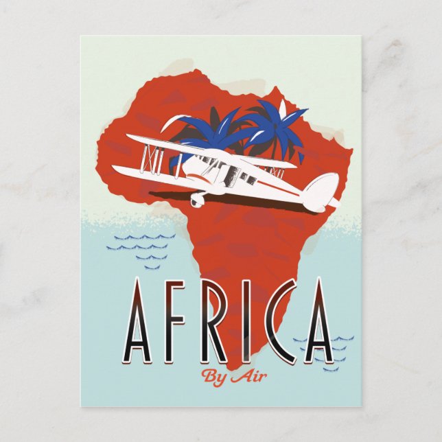 Carte Postale Affiche de voyage Afrique par avion (Devant)