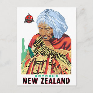 Carte Postale Affiche de voyage ancienne restaurée de Rotorua No