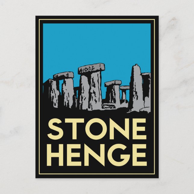 Carte Postale Affiche de voyage Art déco de Stonehenge (Devant)
