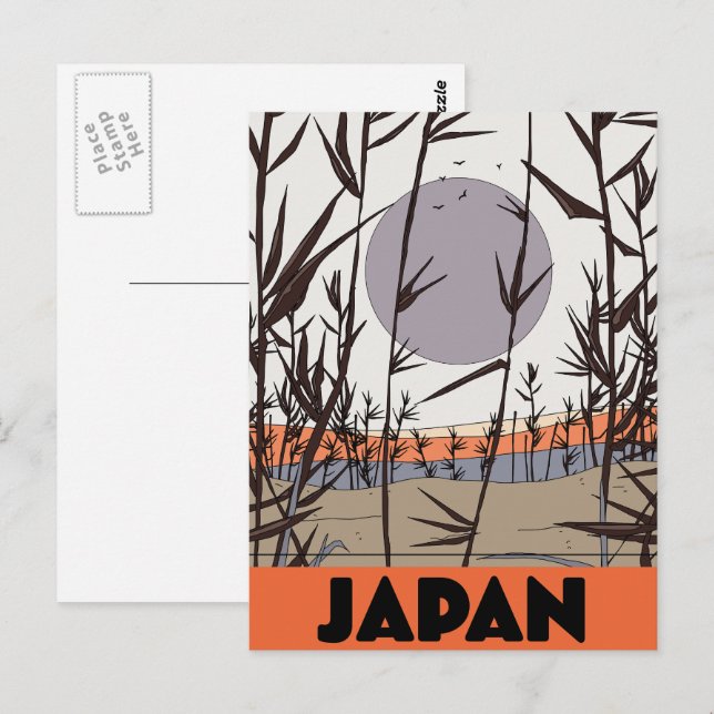 Carte Postale Affiche de voyage au Japon (Devant / Derrière)