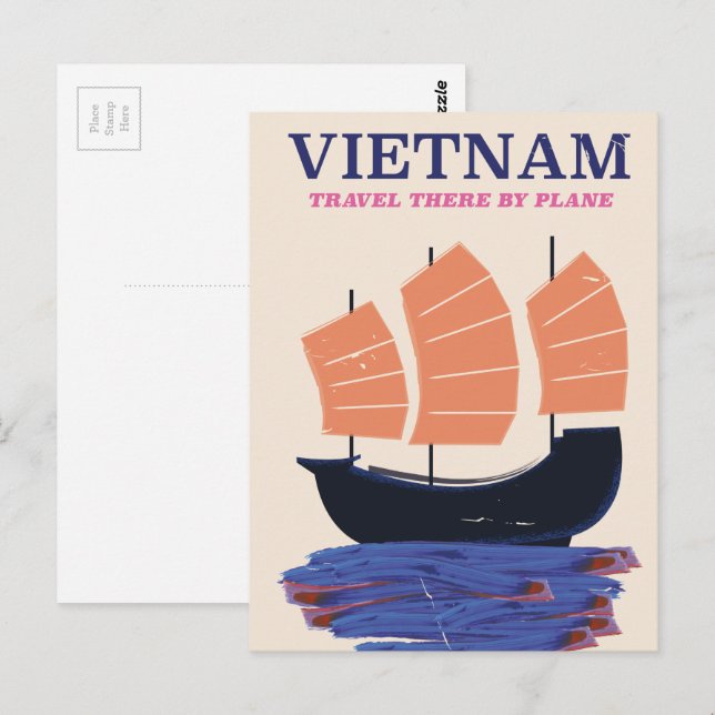 Carte Postale Affiche de voyage au Vietnam (Devant / Derrière)