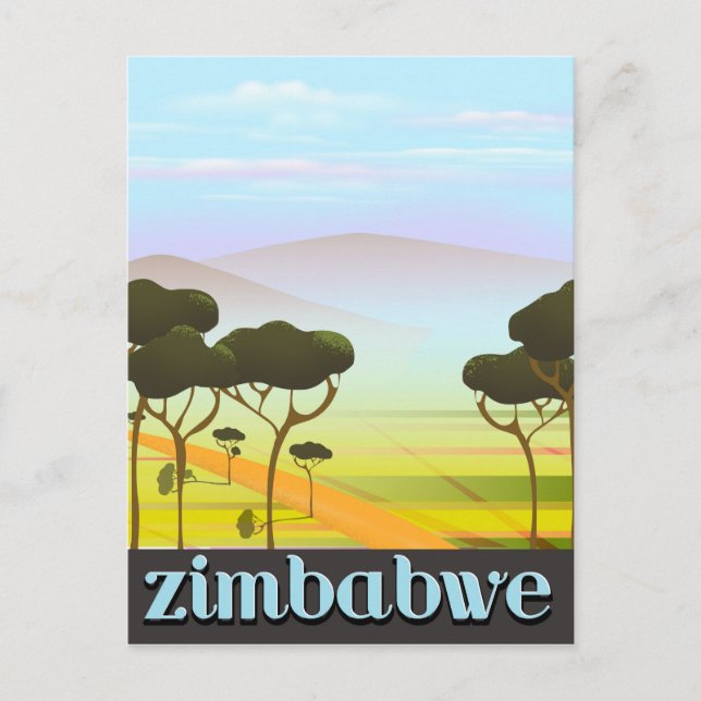 Carte Postale Affiche de voyage au Zimbabwe (Devant)