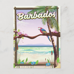 Carte Postale Affiche de voyage Barbados Parrot Landcape