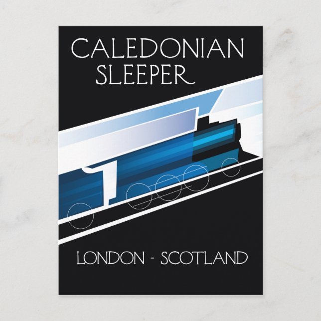 Carte Postale Affiche de voyage Caledonian Sleeper Londres Ecoss (Devant)