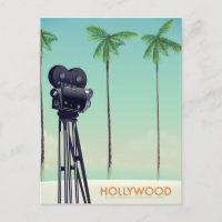 Affiche de voyage caméra vintage Hollywood