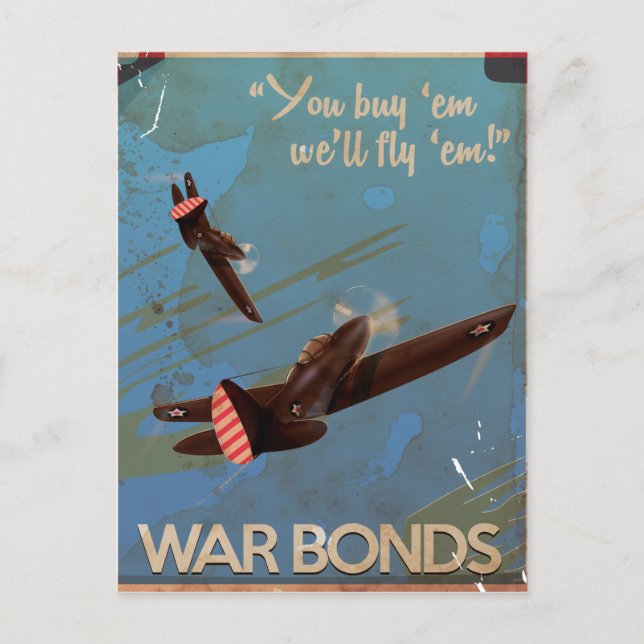 Carte Postale Affiche de voyage classique vintage WW2 (Devant)