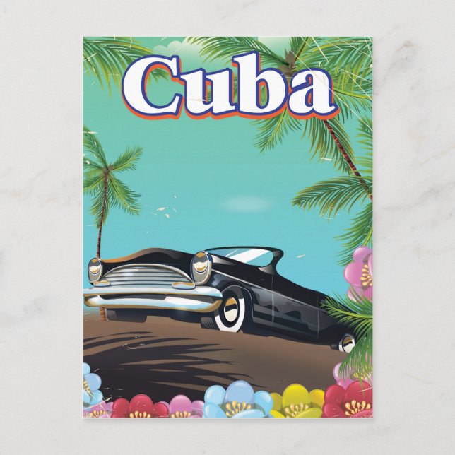 Carte Postale Affiche de voyage Cuba style vintage (Devant)