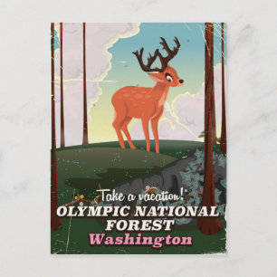 Carte Postale Affiche de voyage dans la forêt nationale Olympiqu