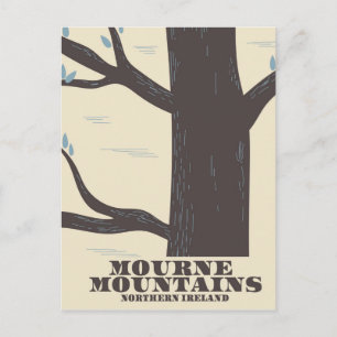 Carte Postale affiche de voyage dans les montagnes de Mourne en 