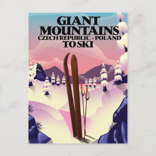 Carte Postale Affiche de voyage dans les monts Géants Pologne.