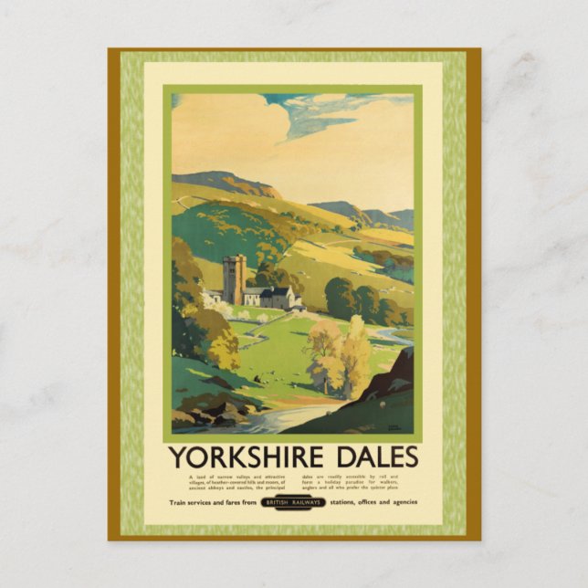 Carte Postale Affiche de voyage dans les Yorkshire Dales (Devant)