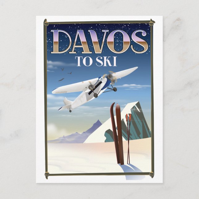 Carte Postale Affiche de voyage Davos Suisse (Devant)