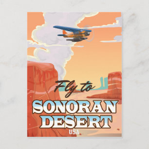 Carte Postale Affiche de voyage de bande dessinée du désert de S