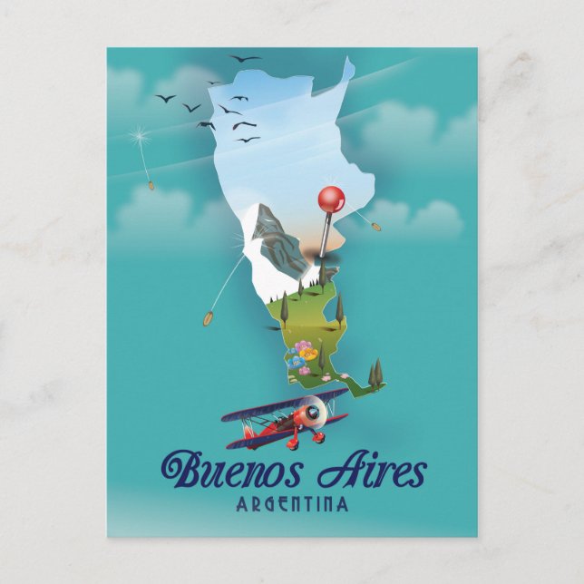 Carte Postale Affiche de voyage de Buenos Aires, Argentine (Devant)