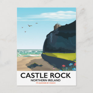 Carte Postale affiche de voyage de castle rock en Irlande du Nor