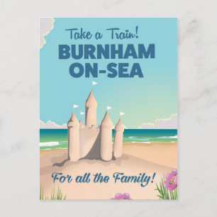 Carte Postale Affiche de voyage de château de sable de BURNHAM-O
