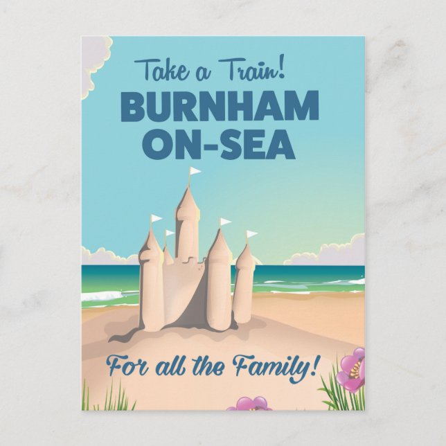 Carte Postale Affiche de voyage de château de sable de BURNHAM-O (Devant)