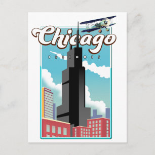 Carte Postale Affiche de voyage de Chicago Illinois USA