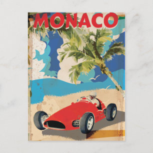 CARTE POSTALE AFFICHE DE VOYAGE DE COURSE MONACO VINTAGE