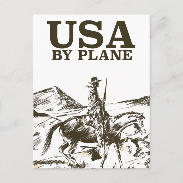 Carte Postale Affiche de voyage de cowboy USA (Devant)