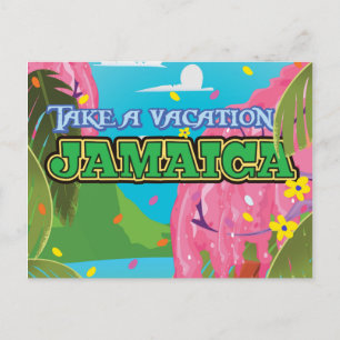 Carte Postale Affiche de voyage de dessin animé de Jamaïque