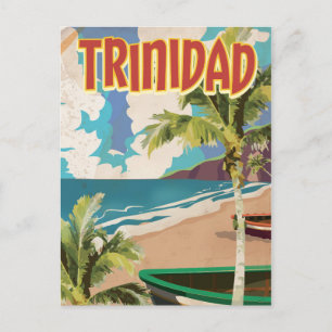 Carte Postale Affiche de voyage de dessin animé de Trinidad