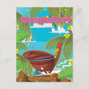 Carte Postale Affiche de voyage de dessin animé du Bangladesh.
