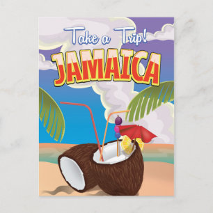 Carte Postale Affiche de voyage de Jamaïque Cartoon