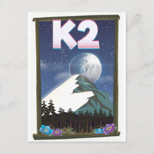 Carte Postale Affiche de voyage de la montagne K2