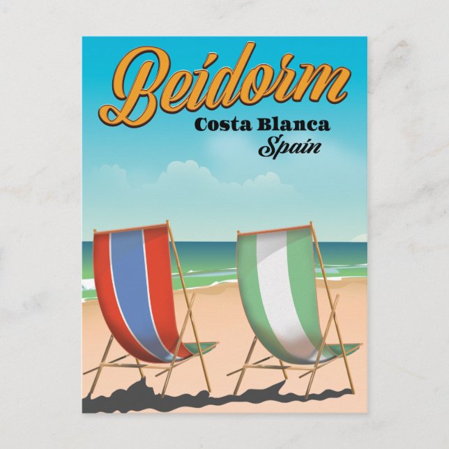 Carte Postale Affiche de voyage de la plage de Benidorm (Devant)